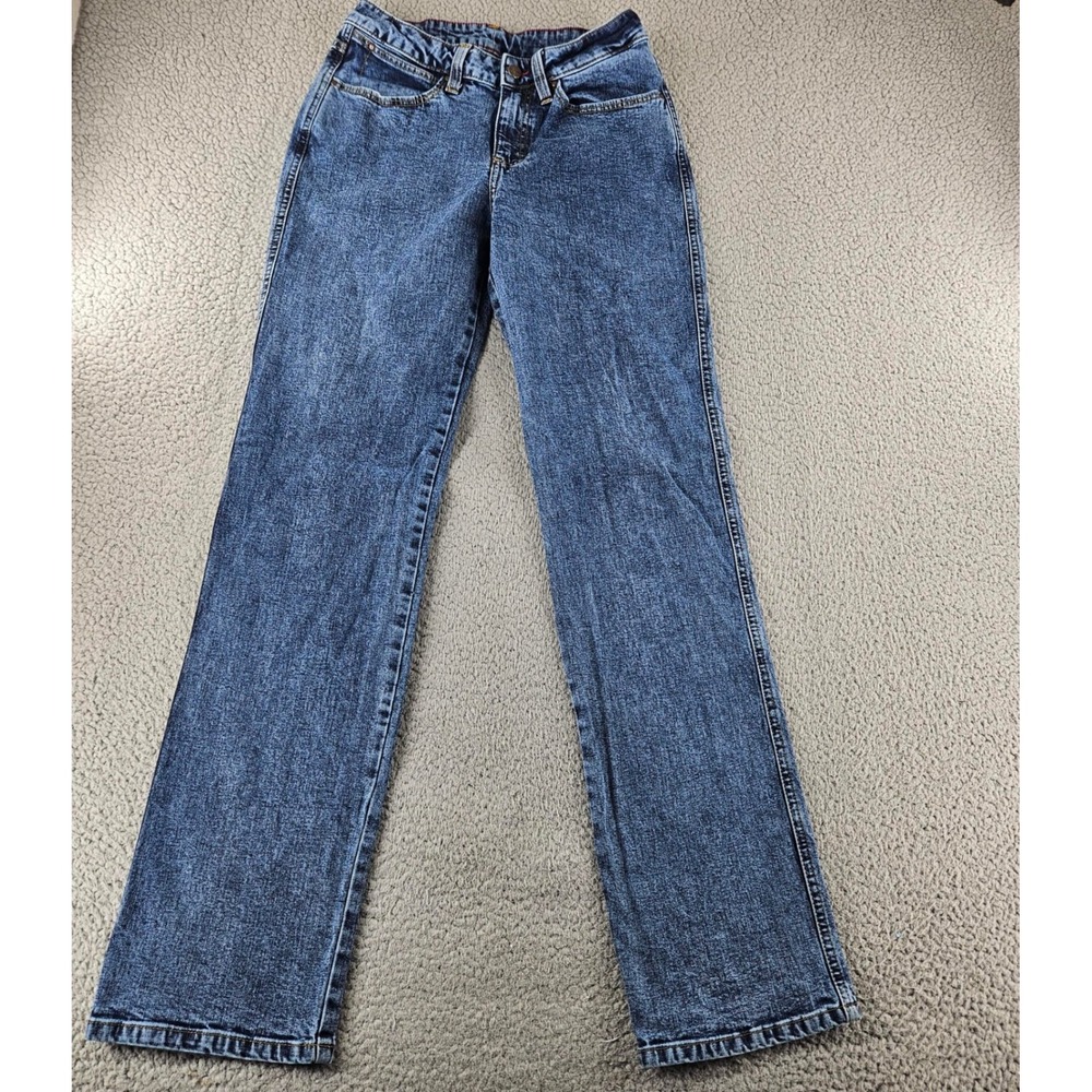 Wrangler‎ Jeans Womes 5 Blue Acid Wash Slim Straight Leg Jeans Western Cowgirl